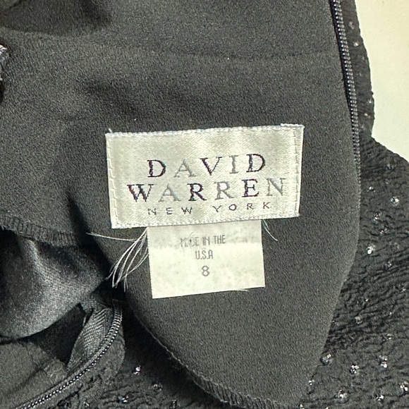 Vintage 90s David Warren New York Elegant Dress Raised Studded Details Size 8 - Picture 7 of 12